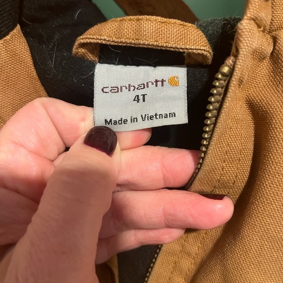 Kids Brown Carhartt Hooded Jacket - Picture 2 of 5